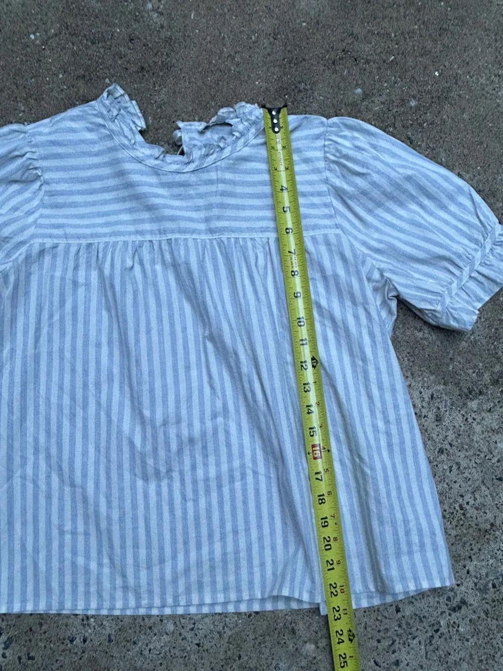 Madewell 100% Cotton Striped Peasant Blouse Blue & White Stripe Size Medium